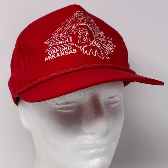 Vintage 80s Townsend Supply Inc Hat Baseball Cap Oxford Arkansas Snapback Red - Picture 9 of 9